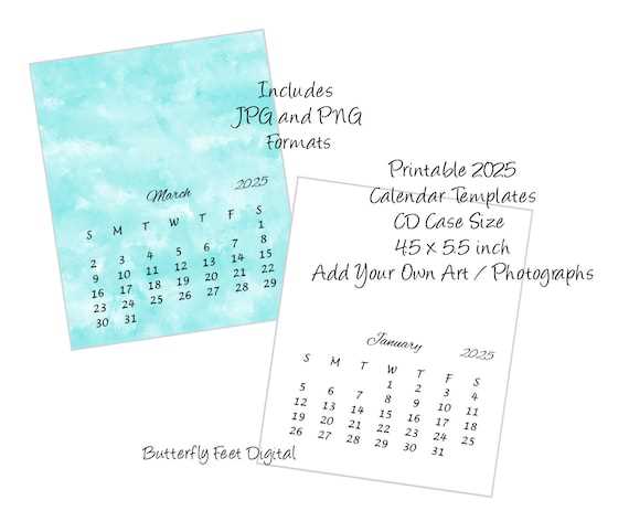 free calendar template 2025 printable