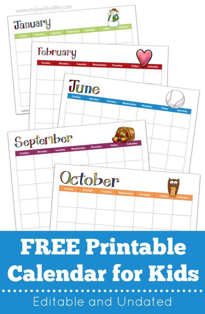 free calendar template for preschool