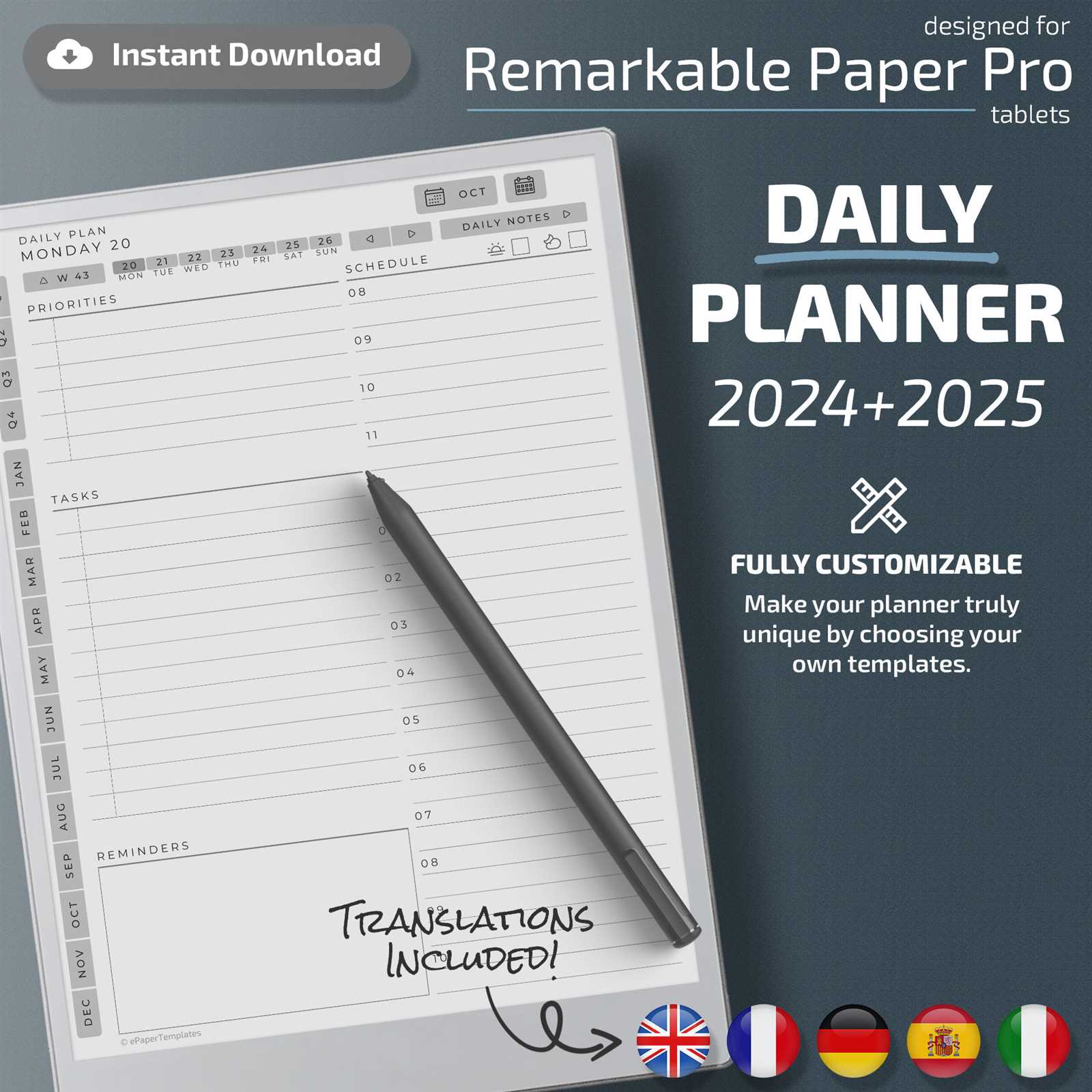 free calendar template for remarkable 2