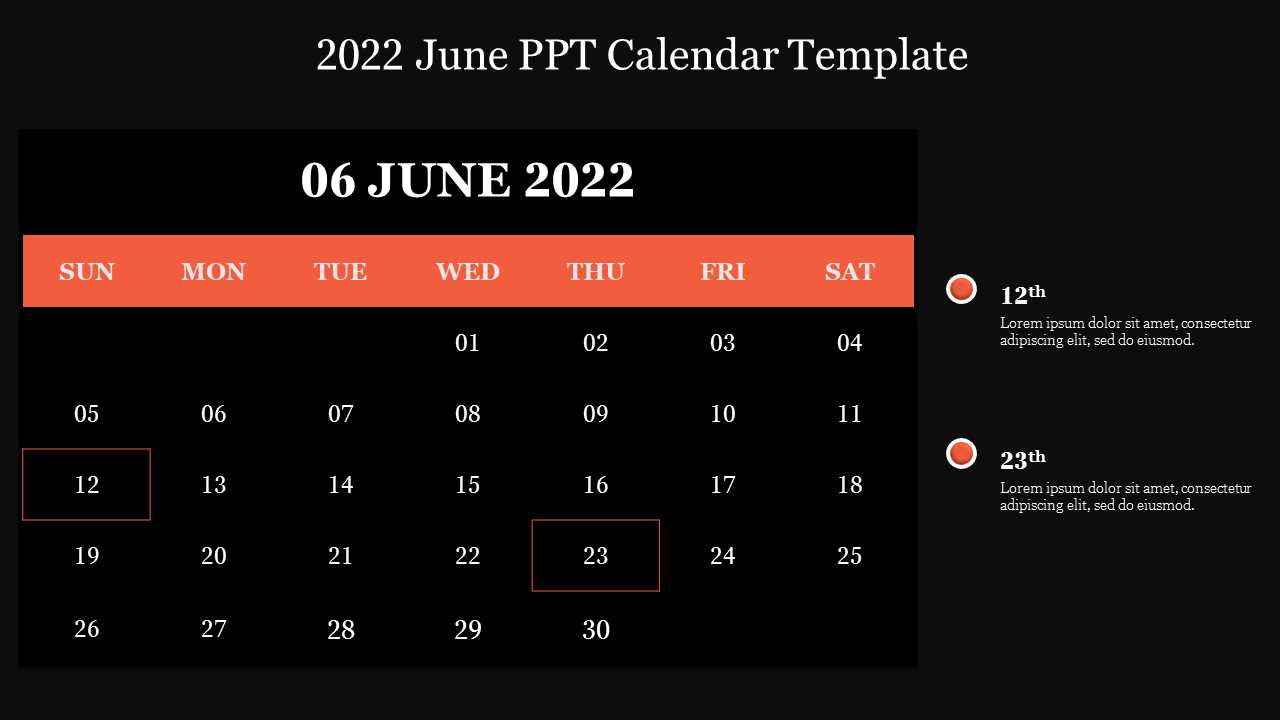 june calendar template editable