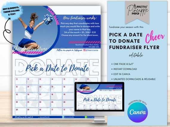 free cheer calendar fundraiser template