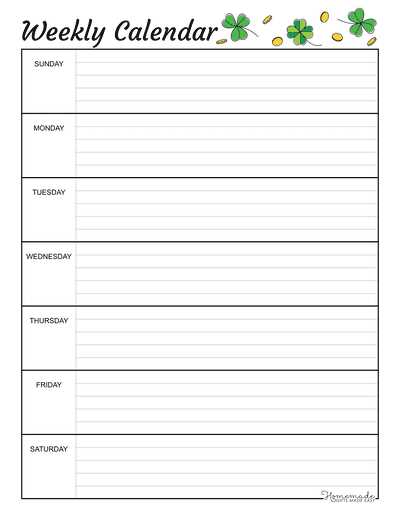 5 week blank calendar template