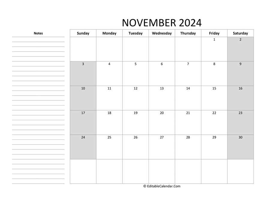 free calendar template