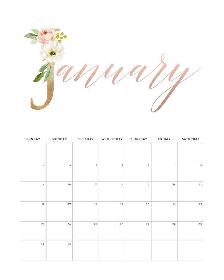 free cute calendar template