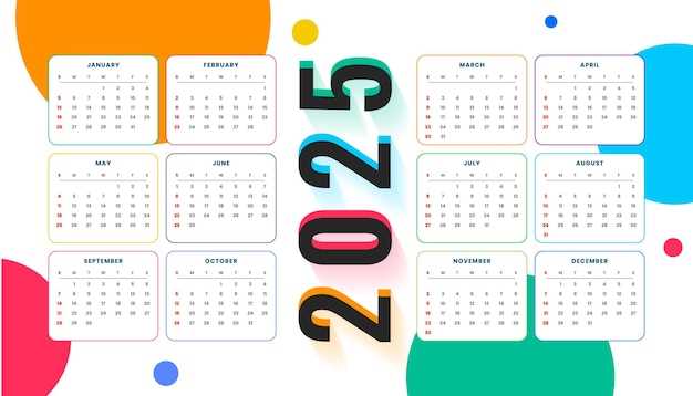 calendar 2025 design template