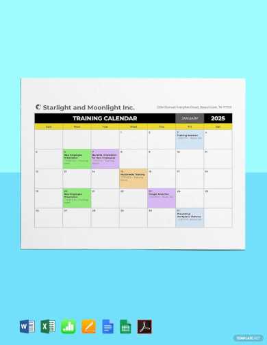 free download training calendar template