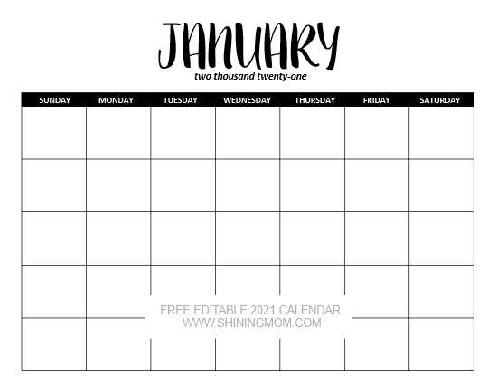 free downloadable calendar templates