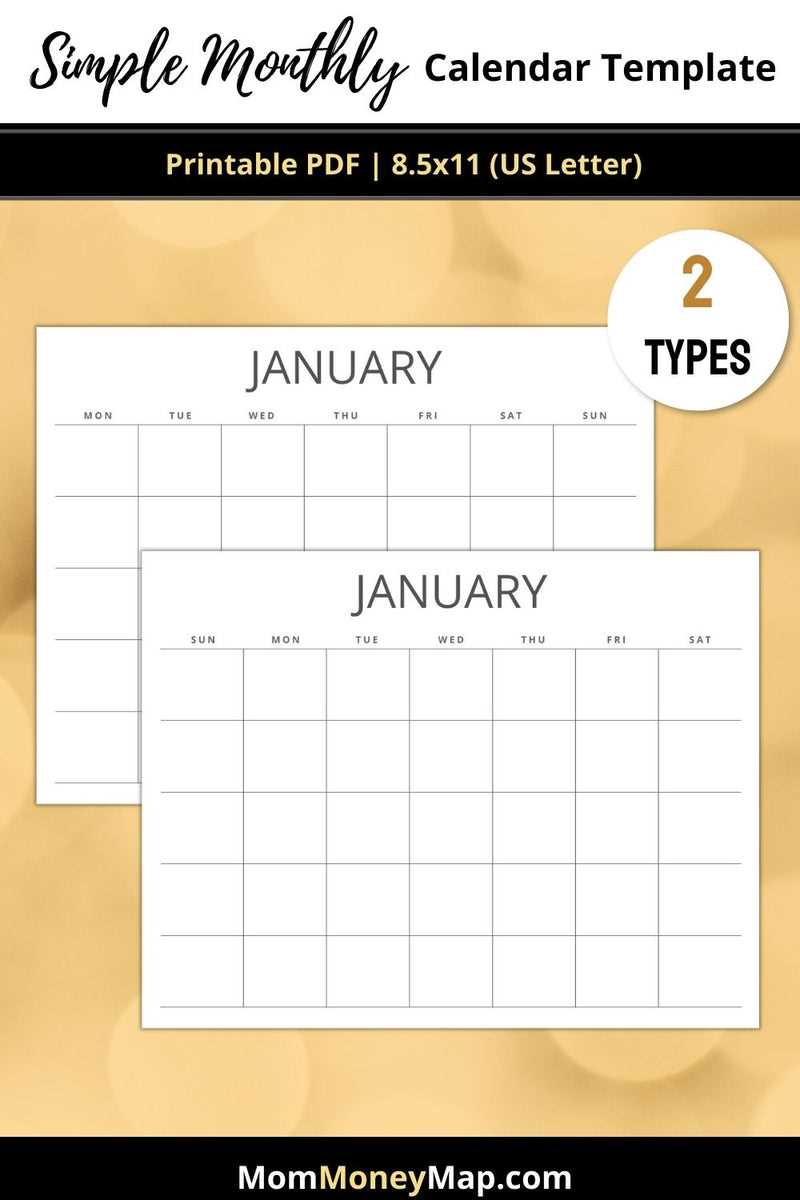 monthly payment calendar template