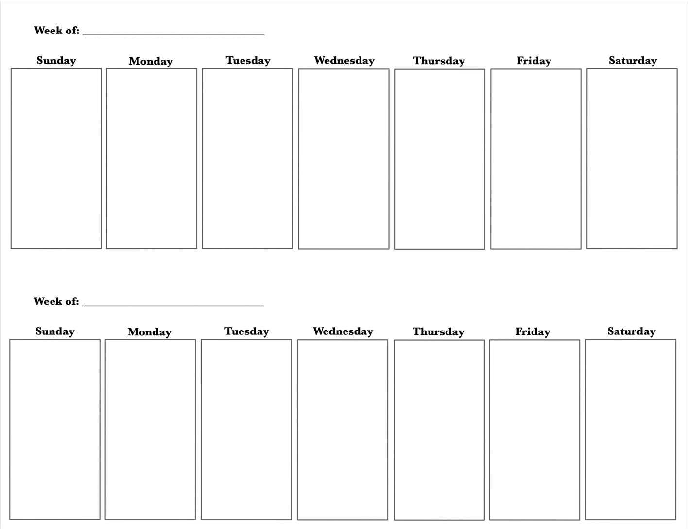 online planning calendar template