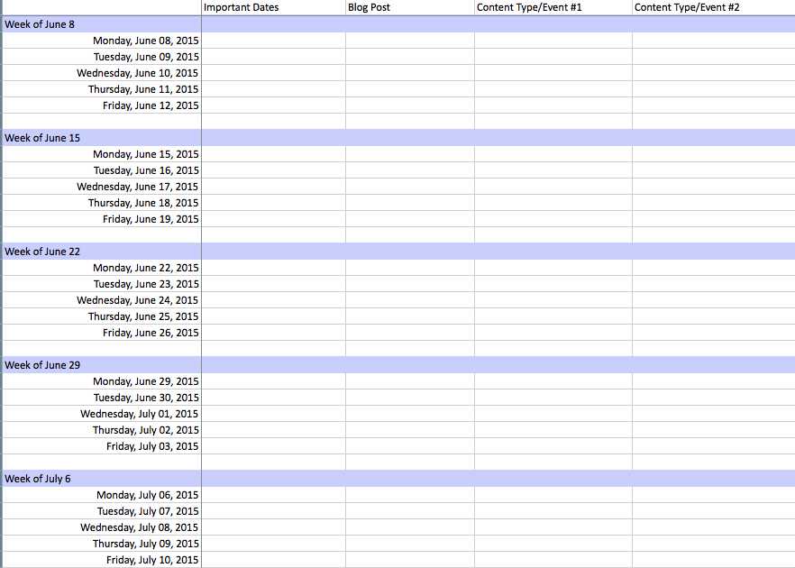 free editorial calendar template