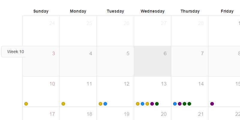 css calendar template