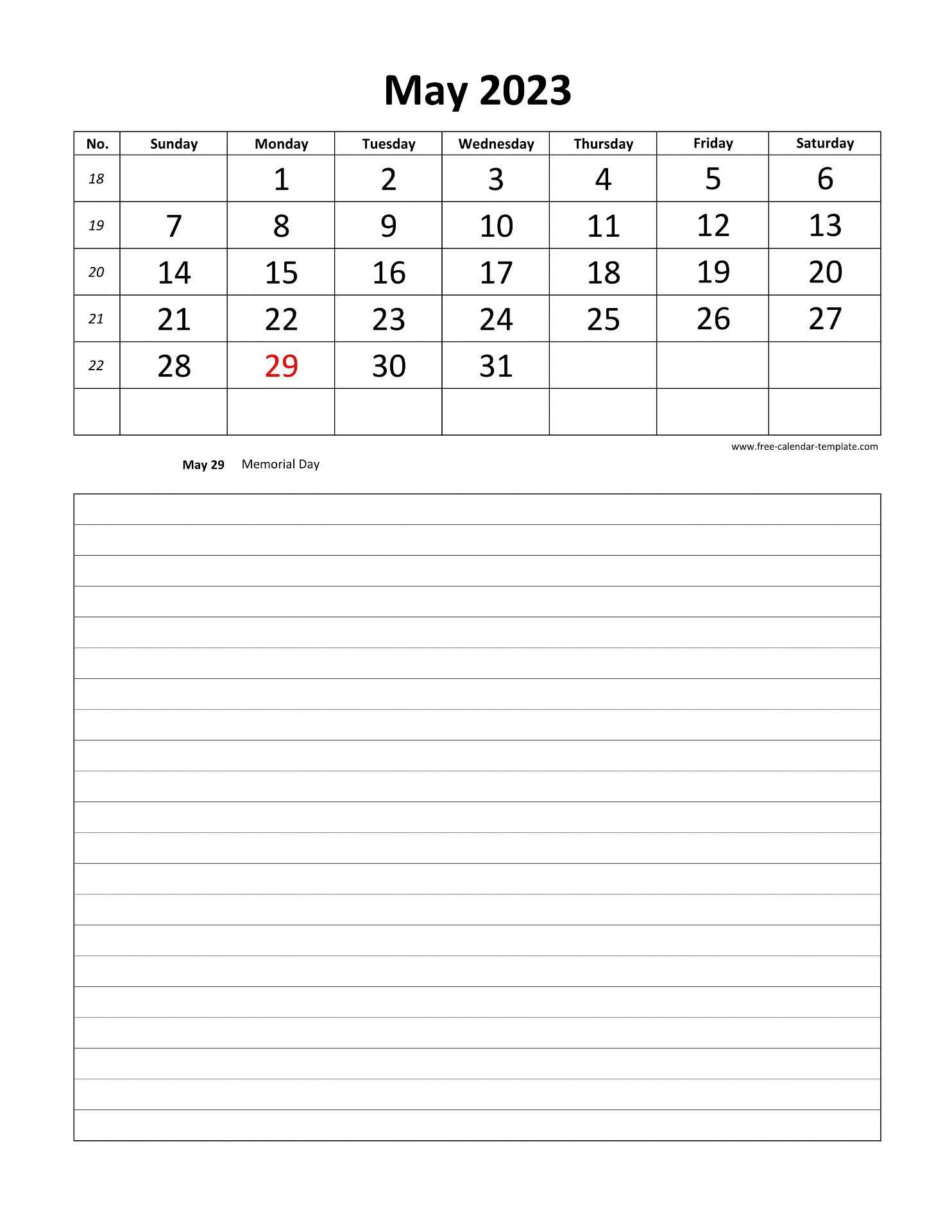 free five day calendar template