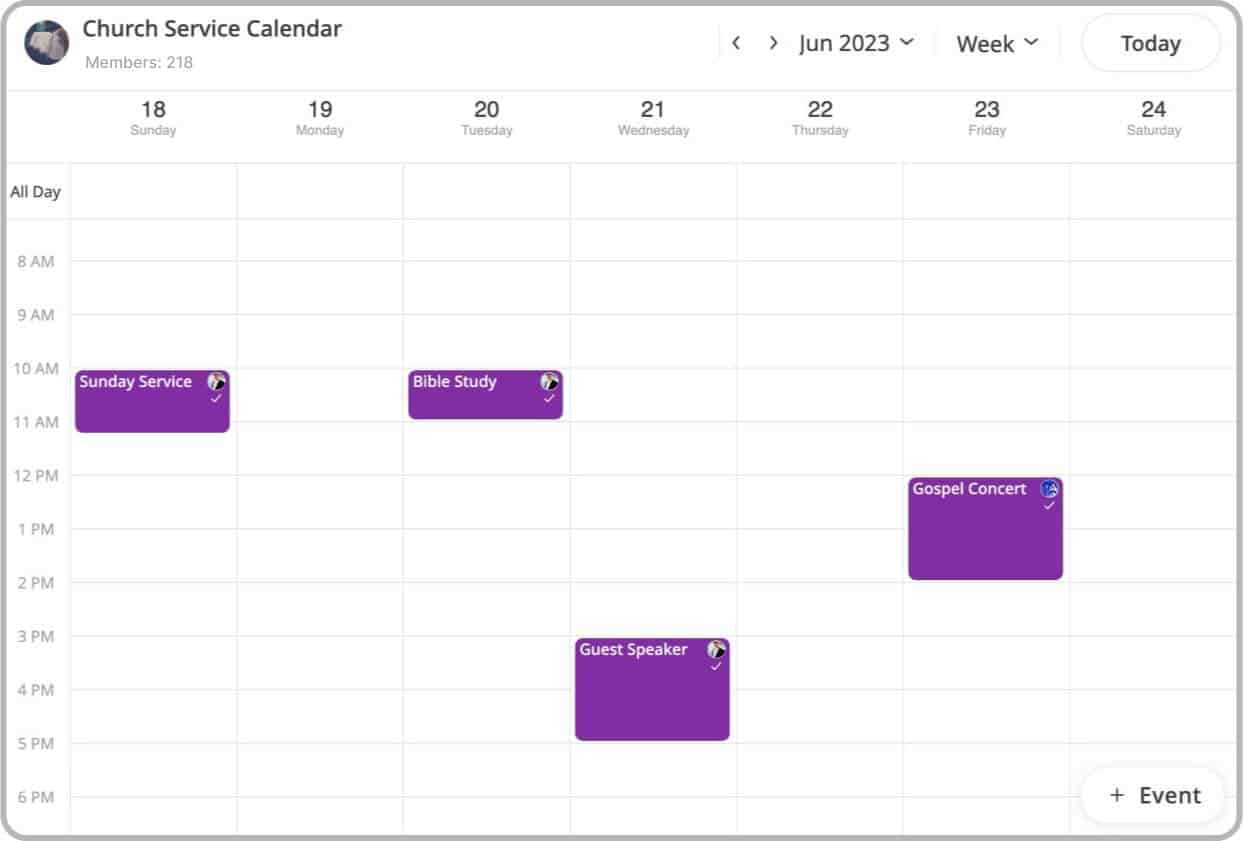 youth group calendar template