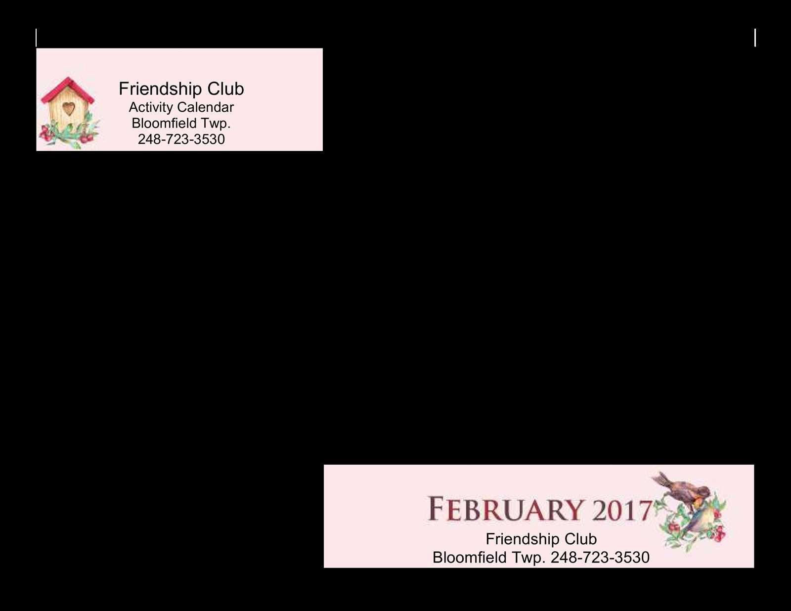 calendar of activity template