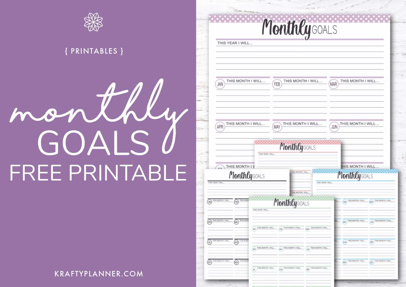 monthly goal calendar template