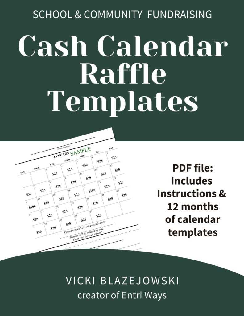 calendar raffle template free