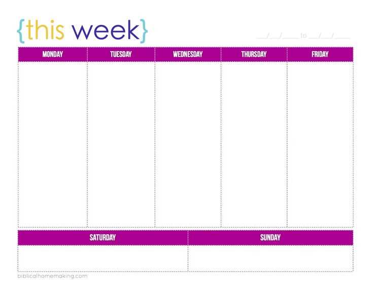 7 week calendar template