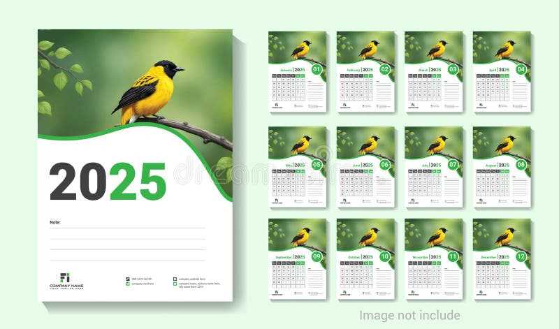 calendar illustrator template 2025