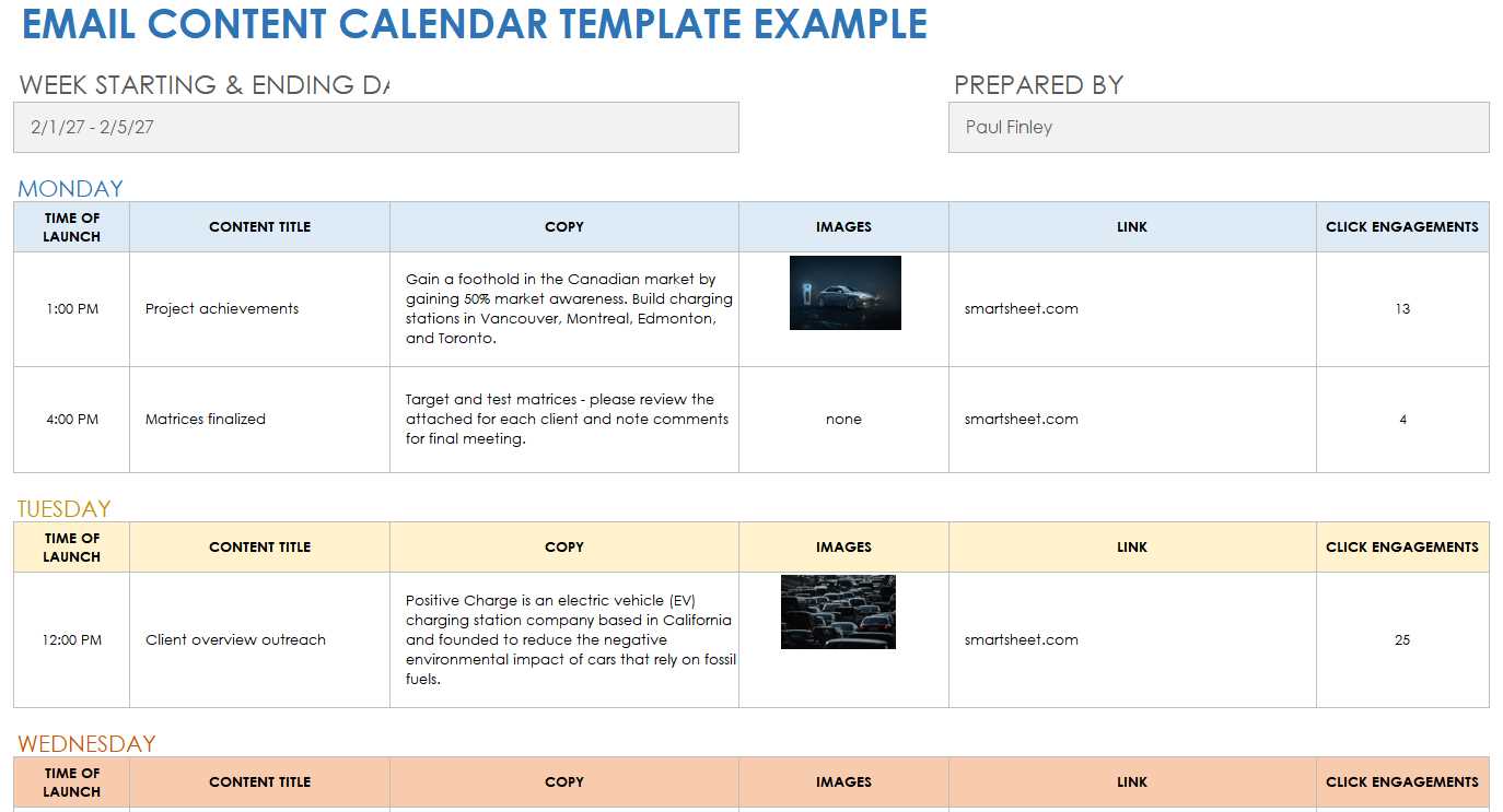 free instagram content calendar template