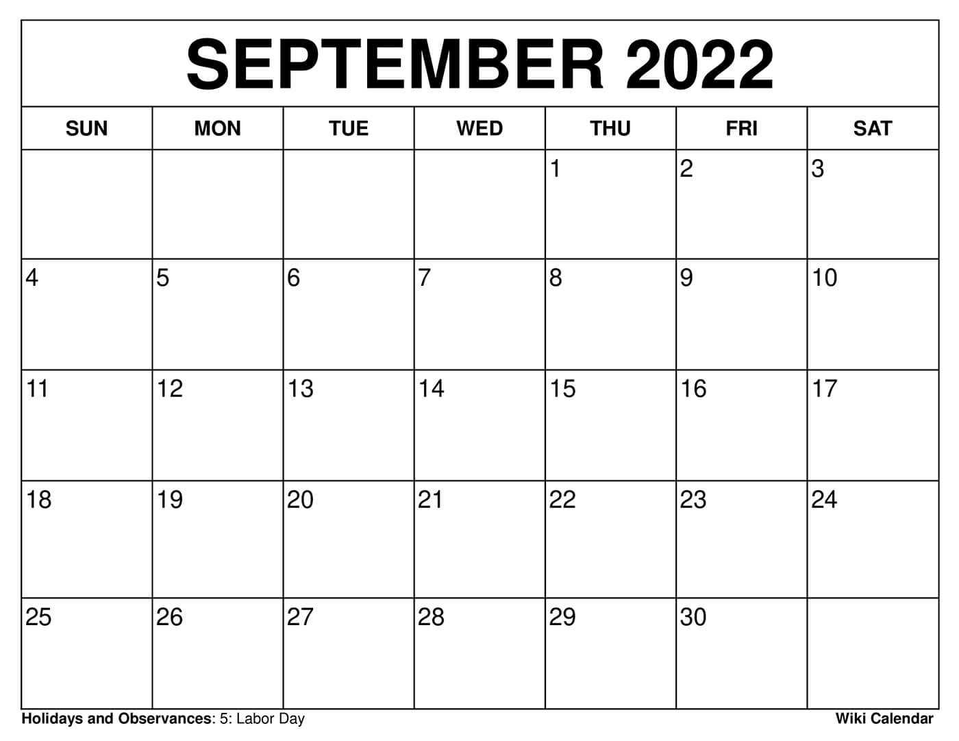 calendar september template