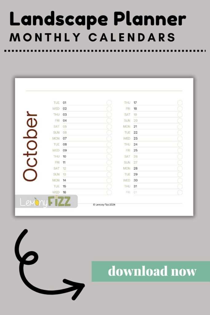 free october calendar template