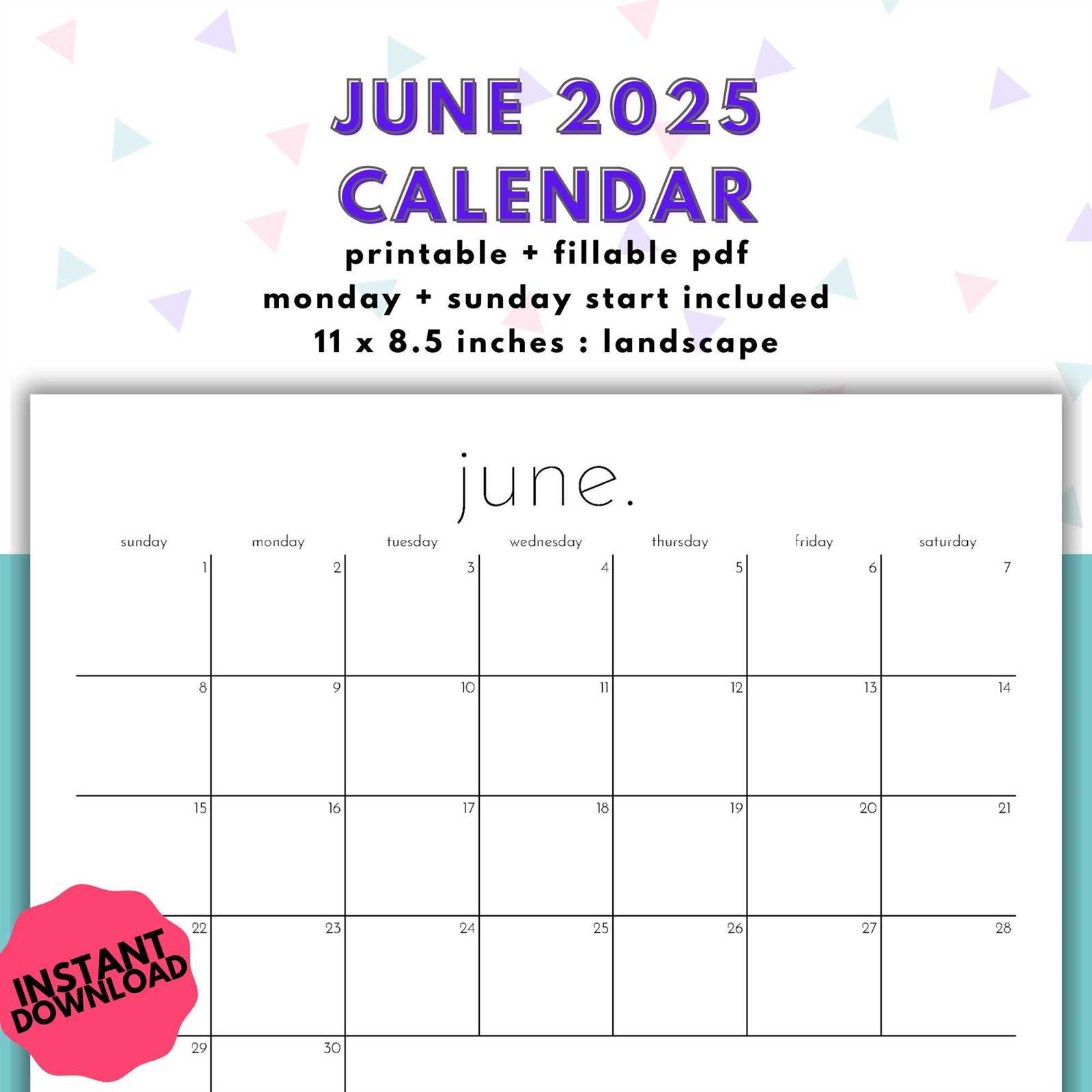 free june 2025 calendar template