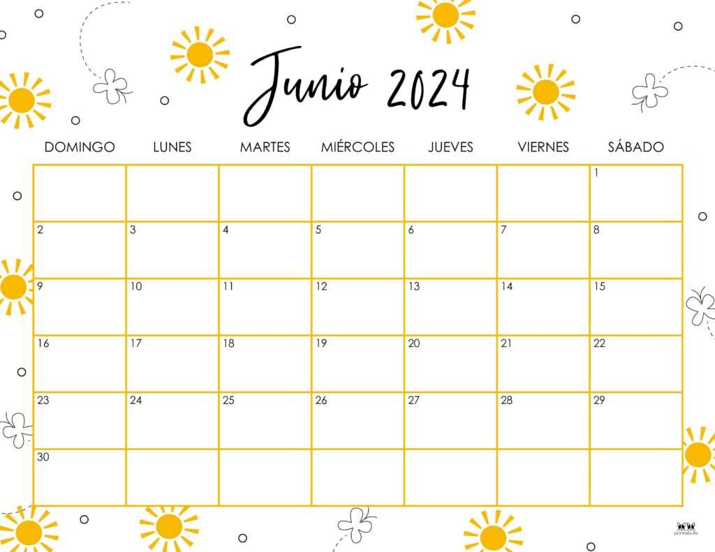 free june calendar template