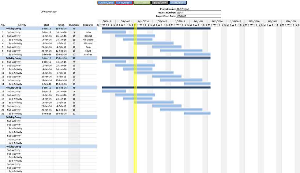 construction calendar template