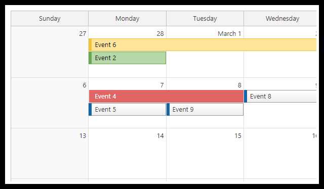 html5 calendar template