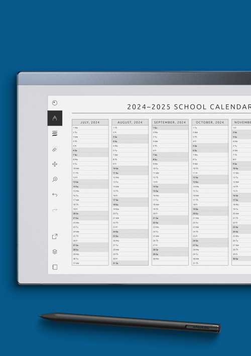 annual academic calendar template