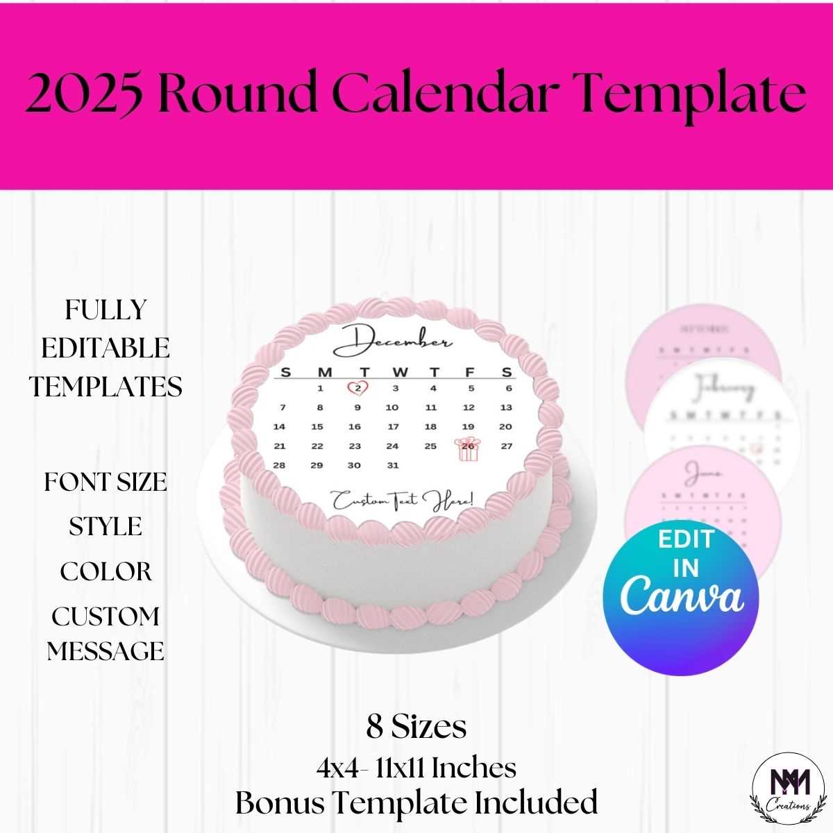 calendar editable template 2025