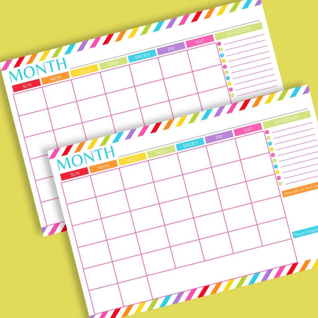 free large print calendar template