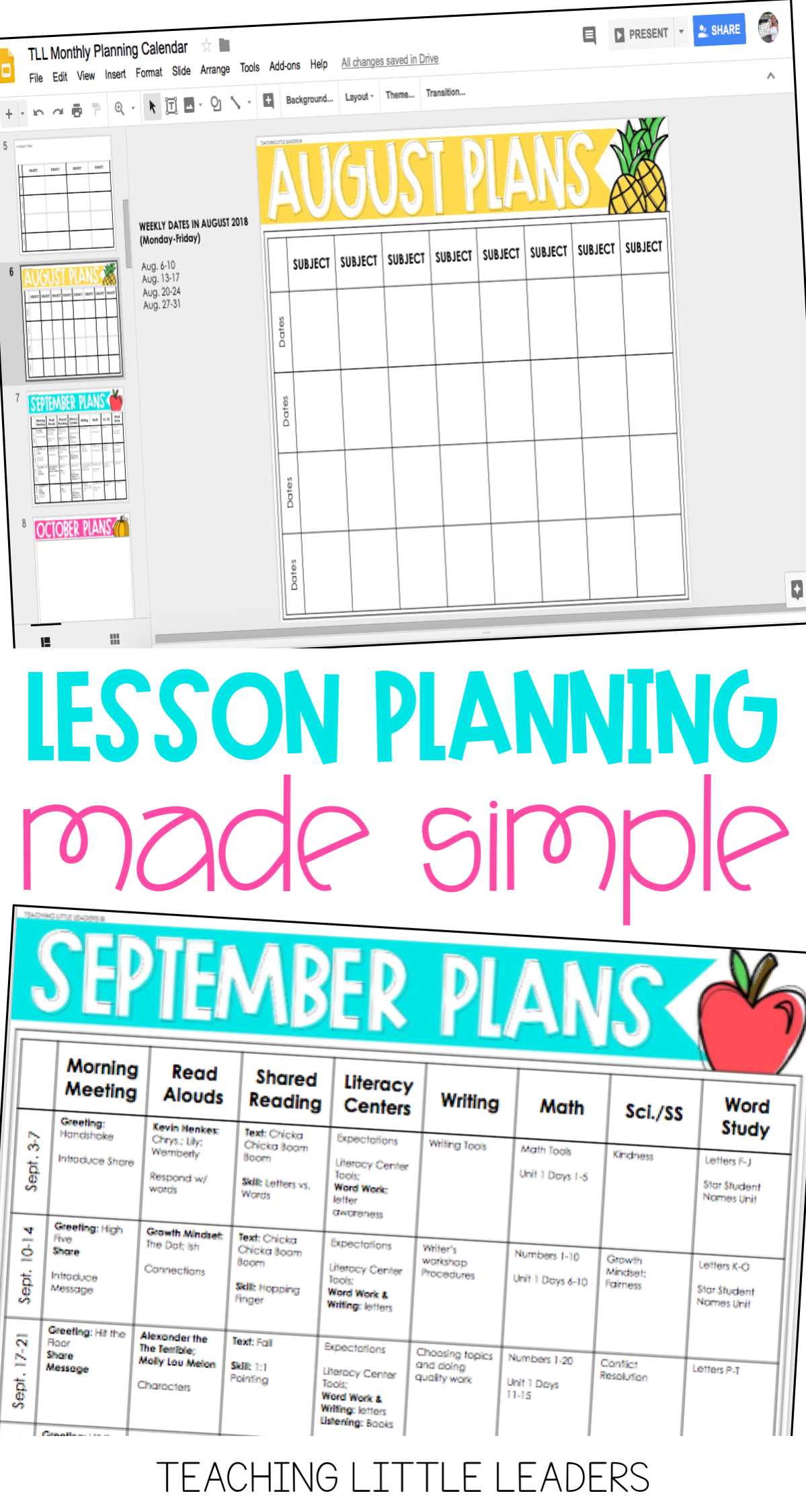 free lesson plan calendar template