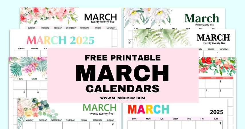 free march calendar template 2025