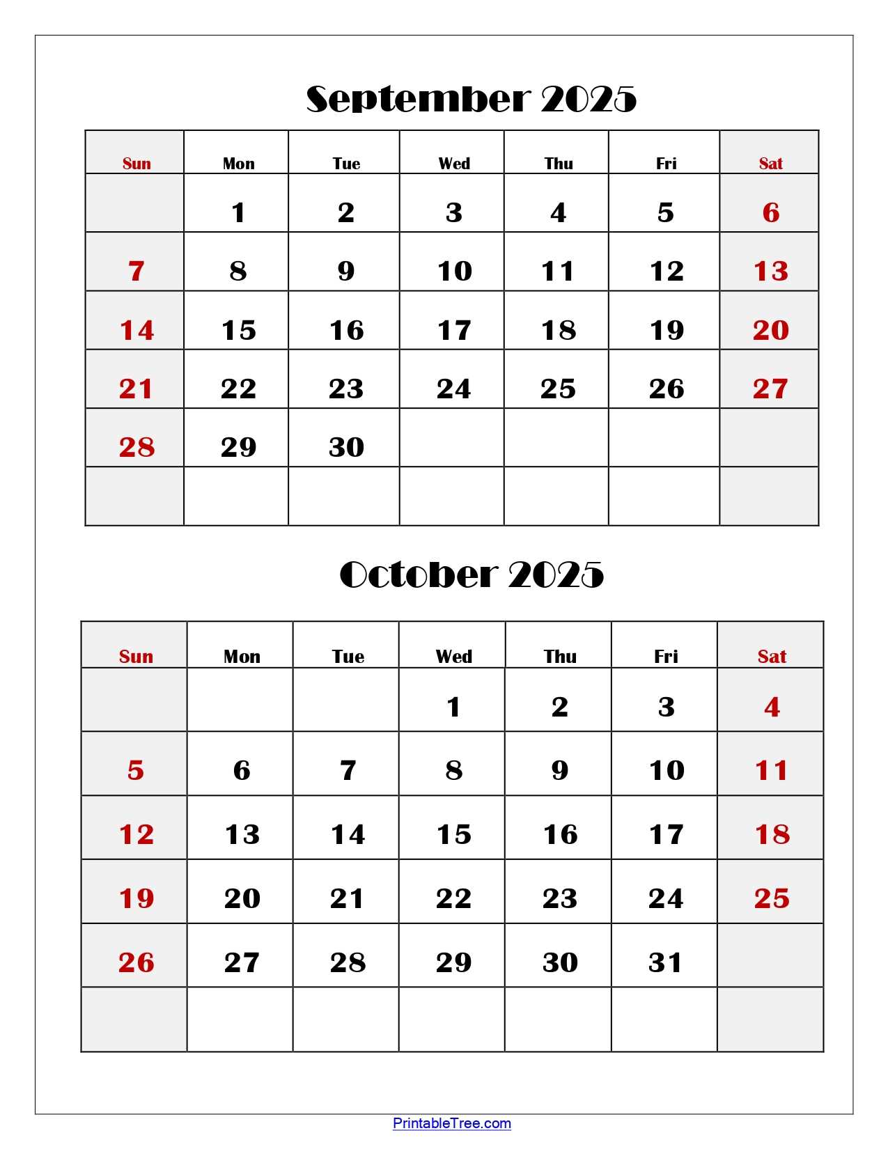 oct 2025 calendar template