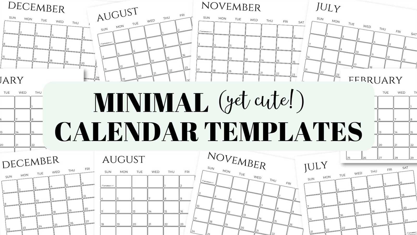 minimalist calendar template