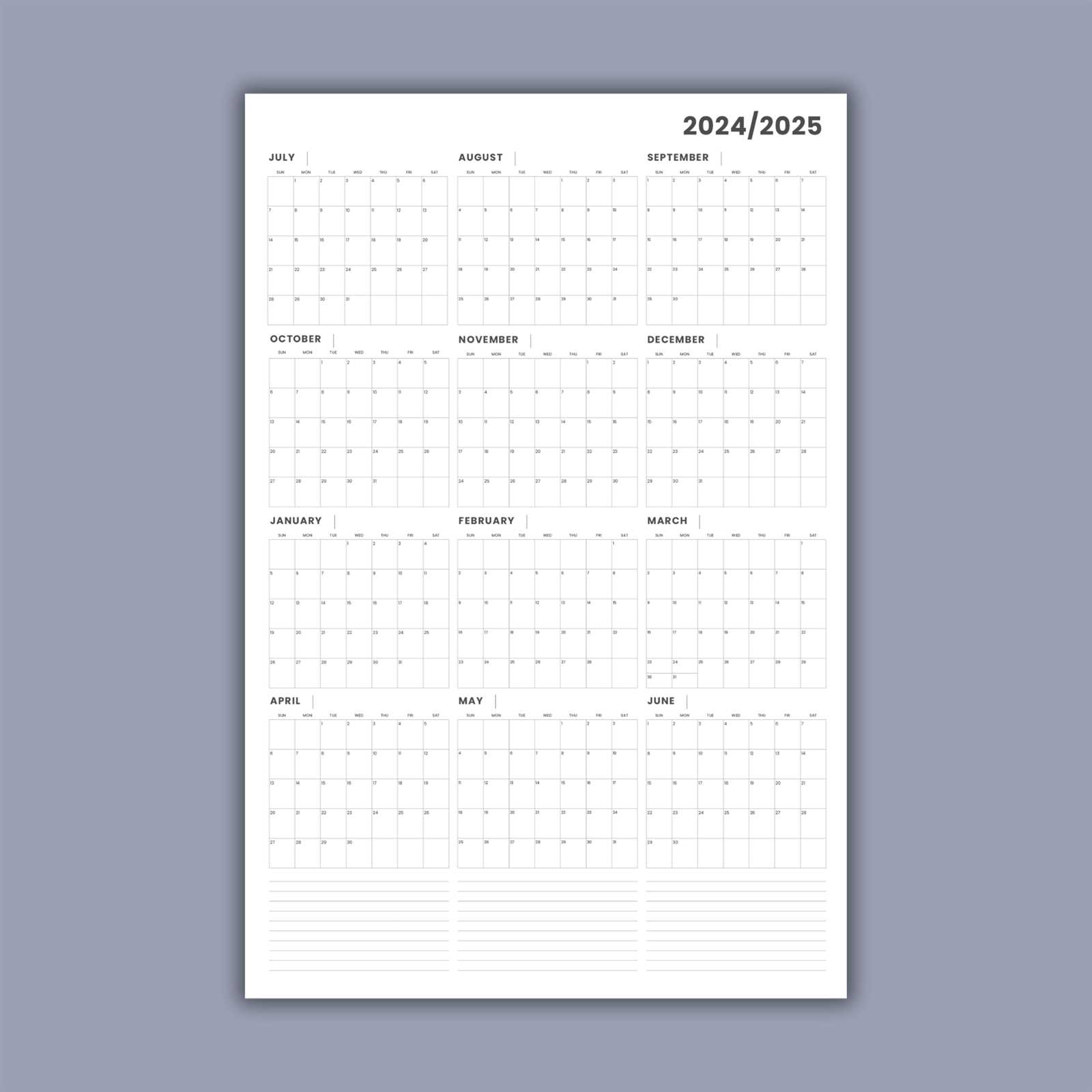 calendar template 2025 with pictures