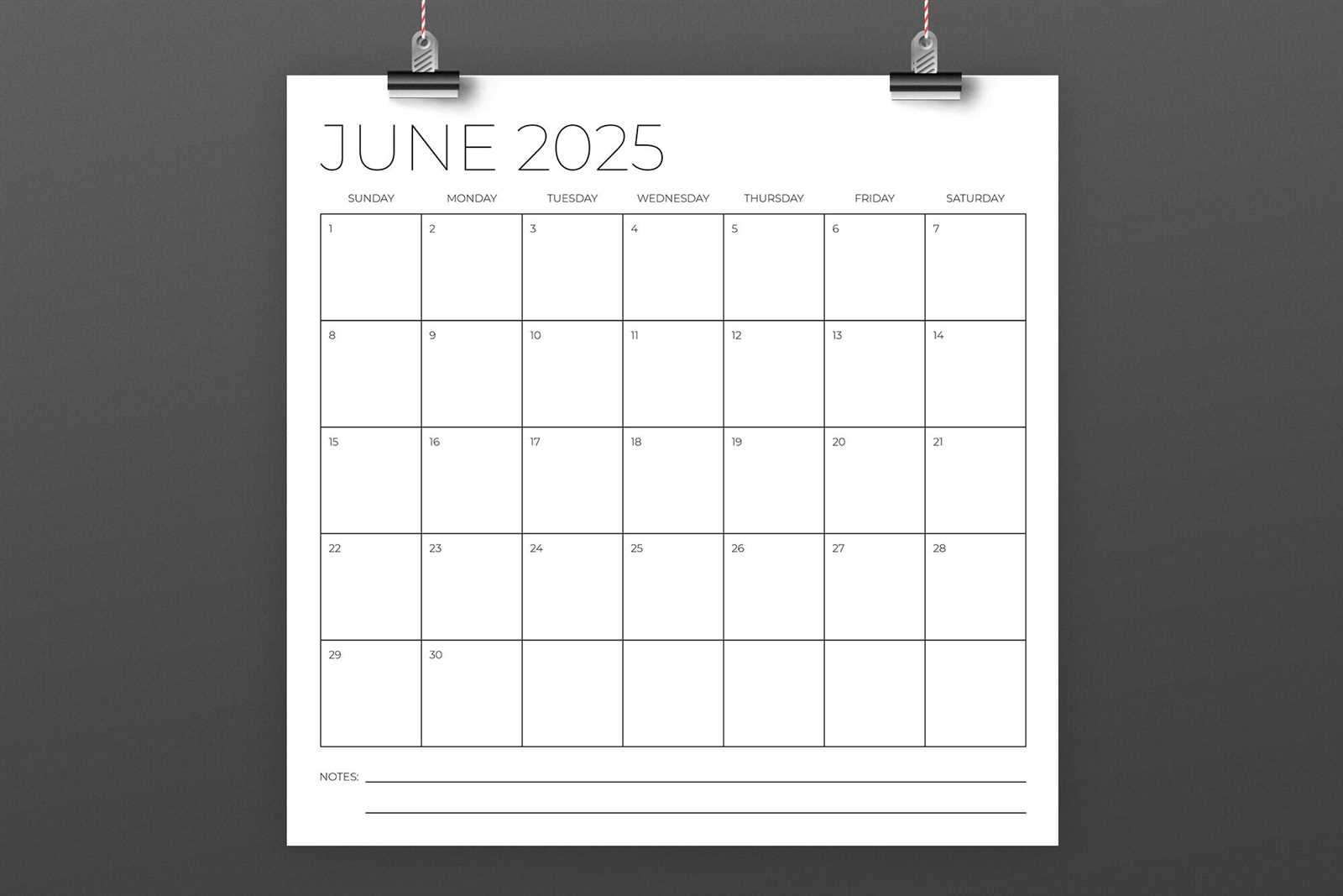 square calendar template