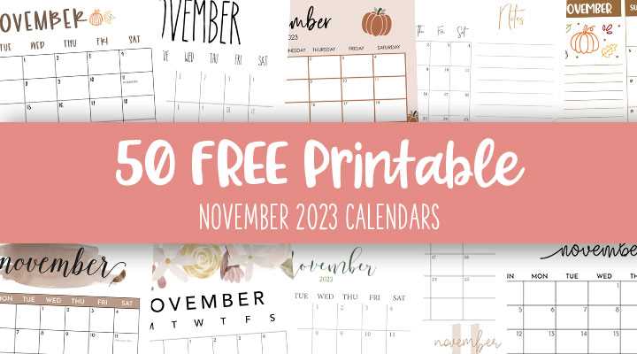 free november calendar template