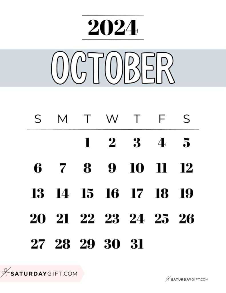 free october calendar template