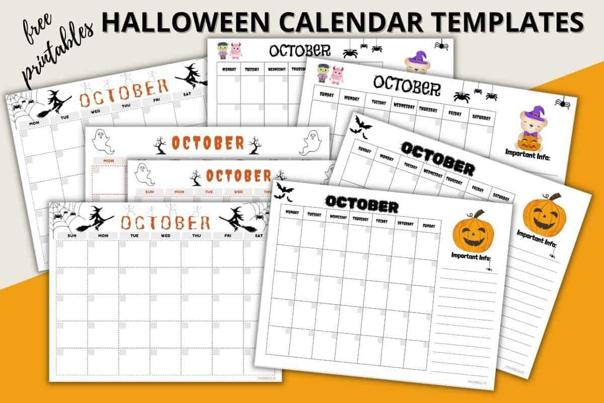 free october calendar template