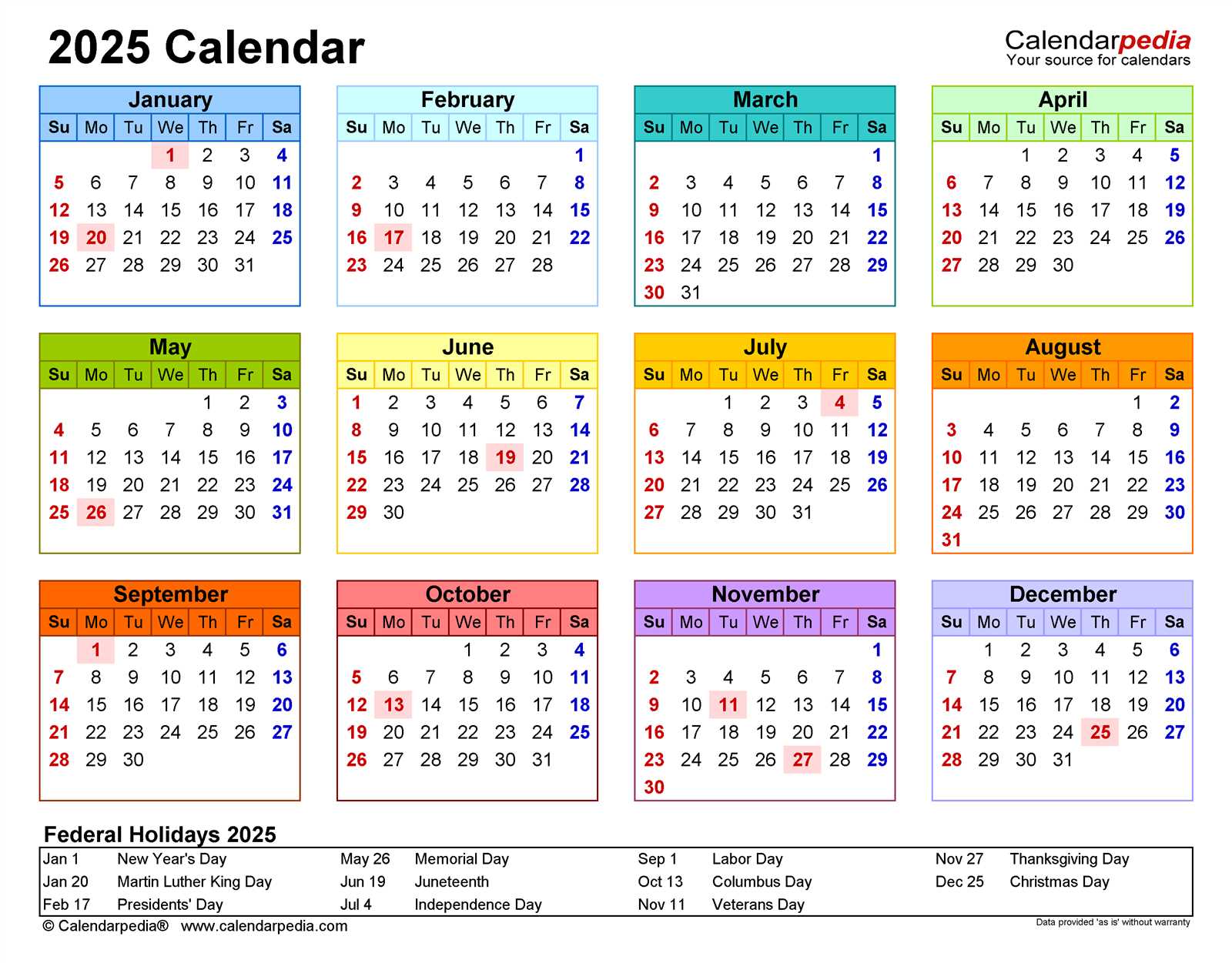 free online calendar template 2025