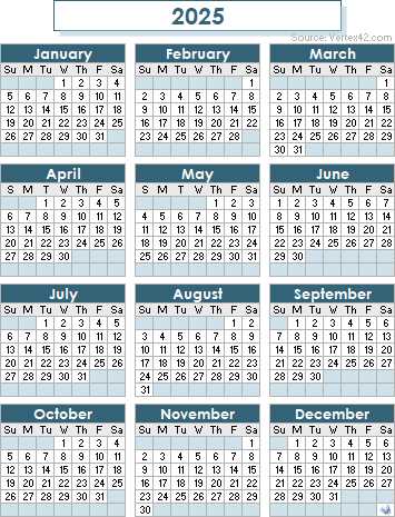 calendar template to print 2025