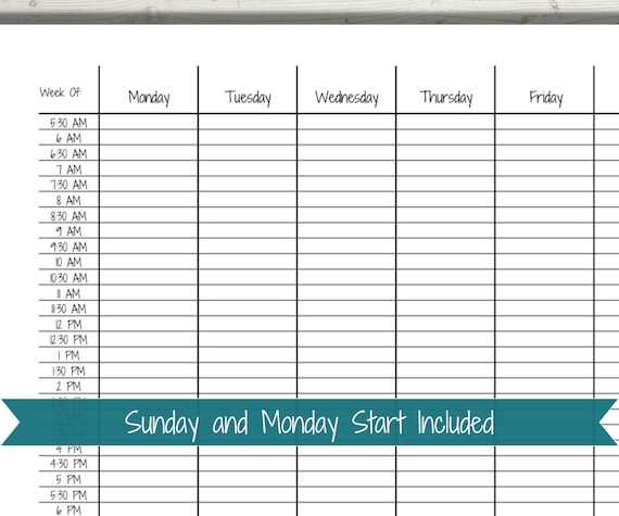 printable 4 week calendar template