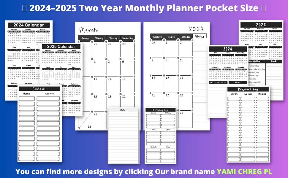 free pocket calendar template 2025