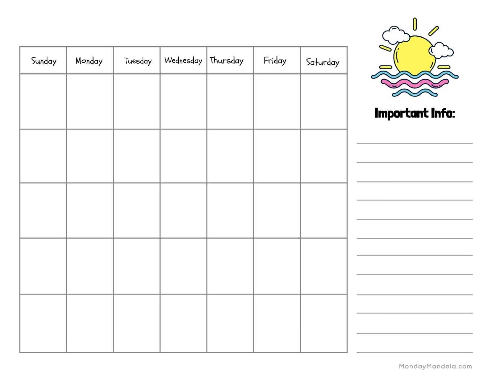 free printable calendar templates