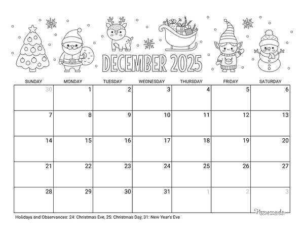 free printable december 2025 calendar template