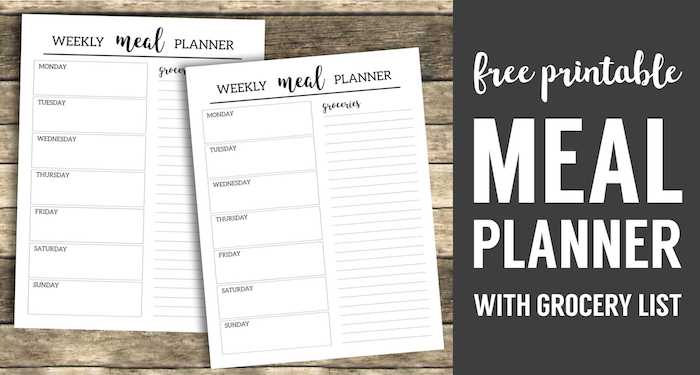 free printable meal prep calendar template