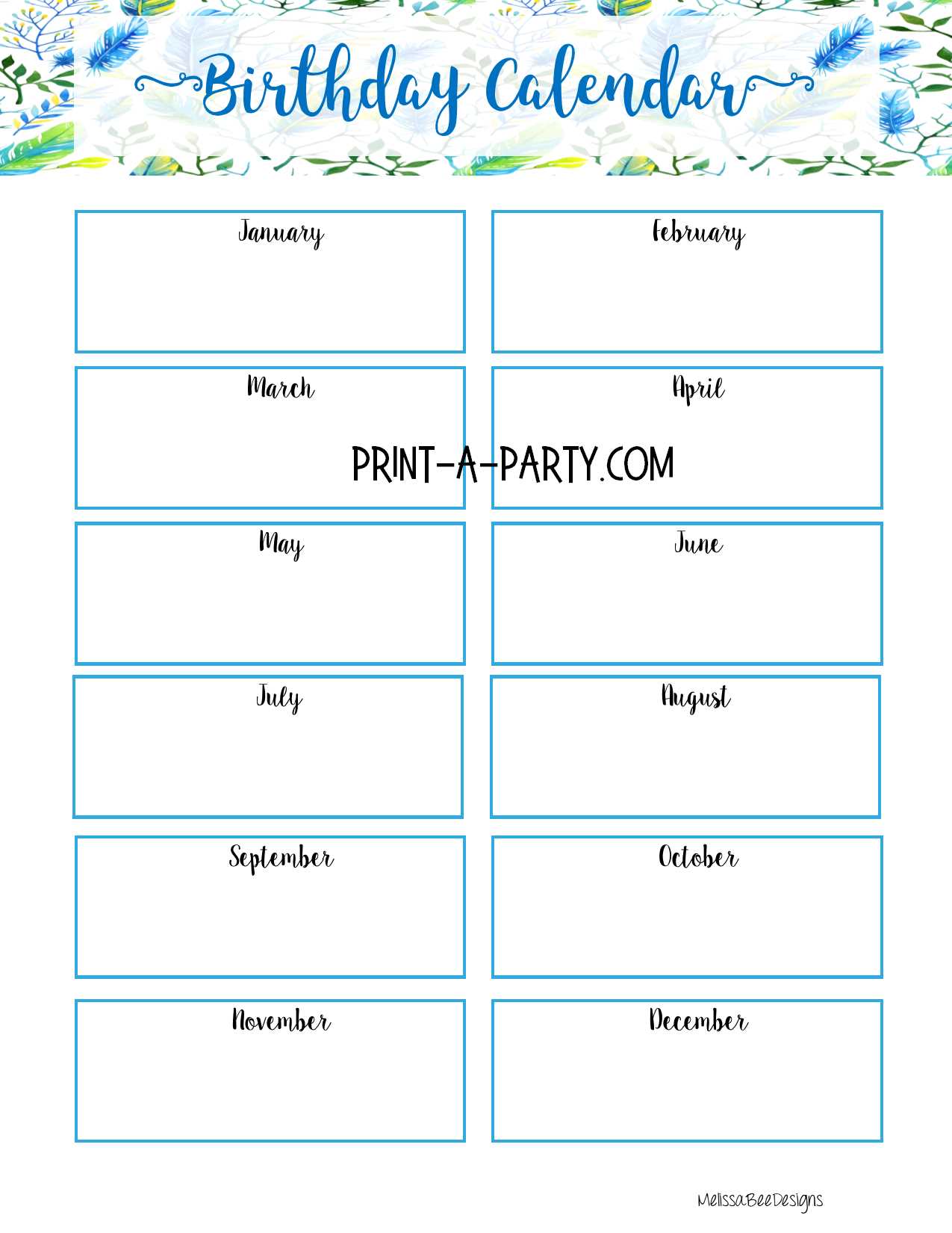 free printable office birthday calendar template