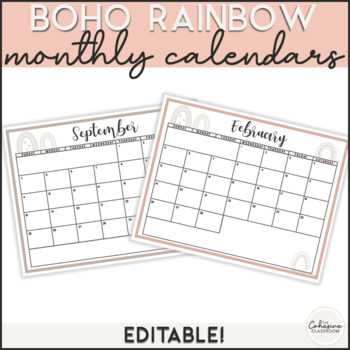 boho calendar template